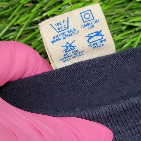 Vintage 80s Champion Shirt Teens M/L 16x27 Faded Navy Blue - Picture 5 of 12